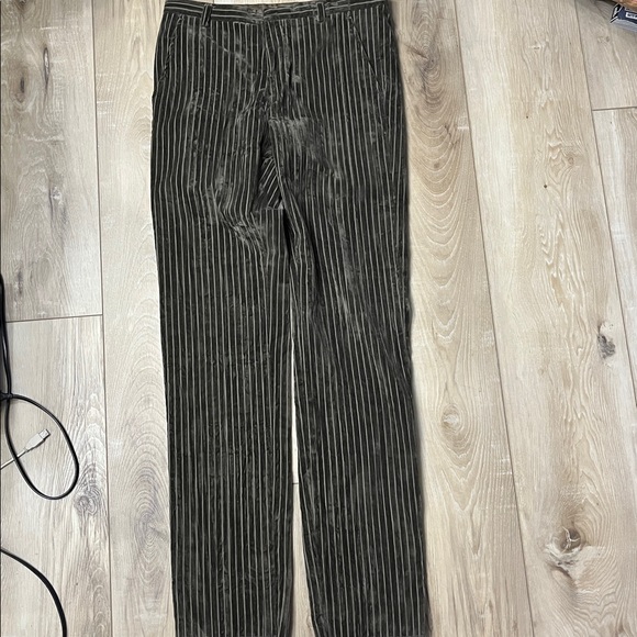 GF Ferre Mens Wide Wale Corduroy Velvet Pant Brown Size 32 Italy
